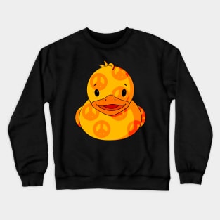 Peace Sign Pattern Rubber Duck Crewneck Sweatshirt